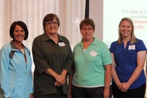 Pictured left to right are scholarship winners Liz Skillern, Connie Burns, Andrea Accola-Sabin, and Renee Davison. 